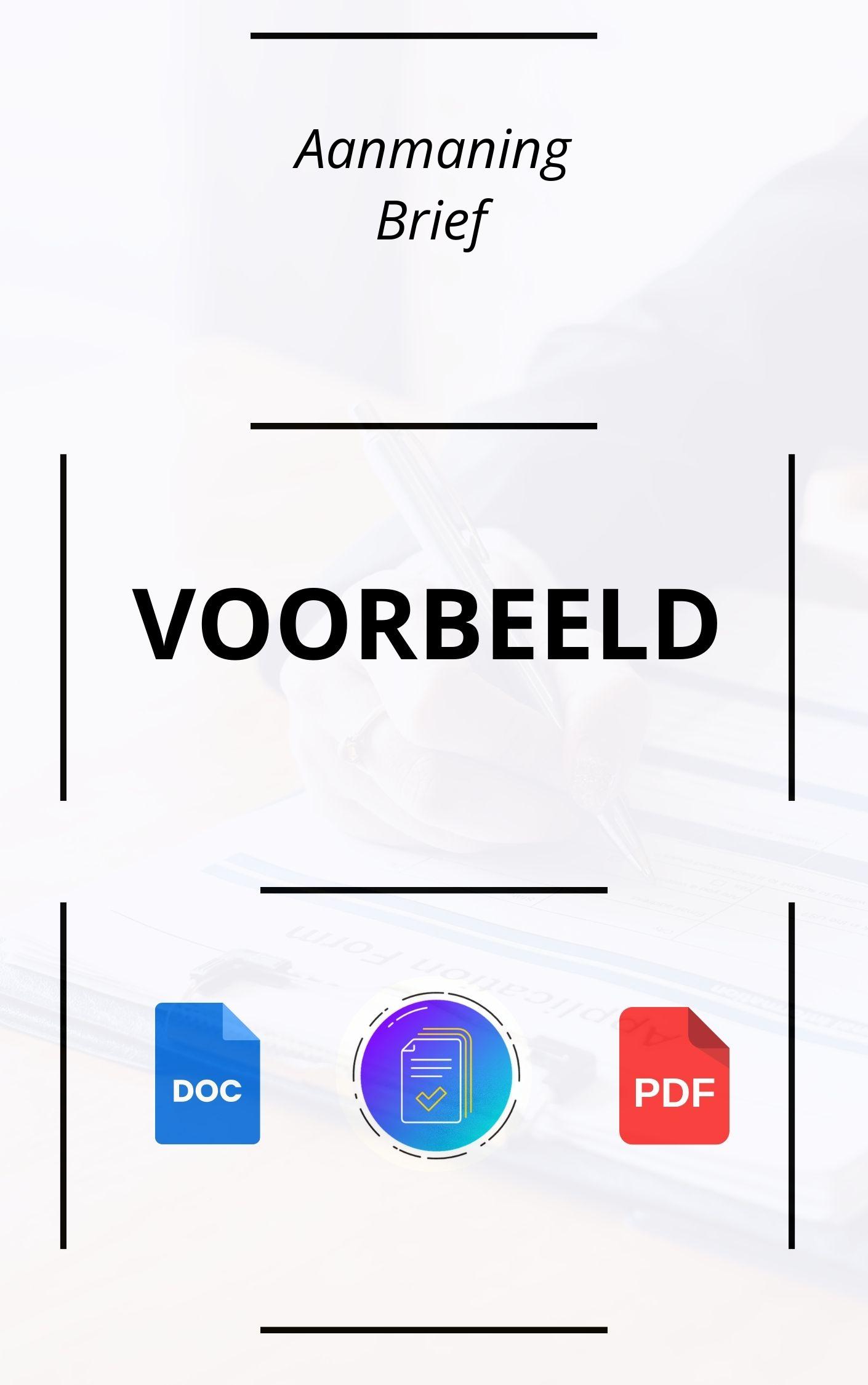 Aanmaning Brief Voorbeeld