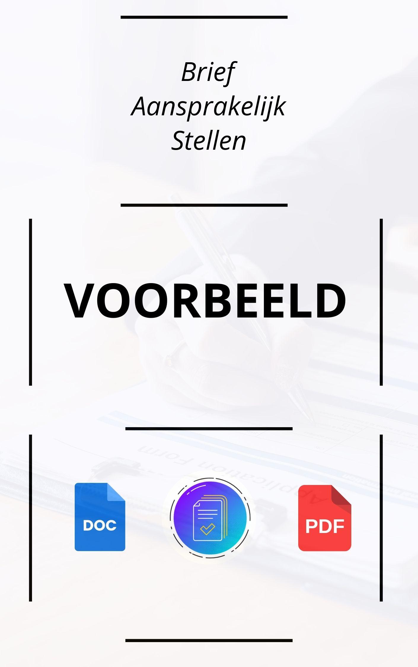 Brief Aansprakelijk Stellen