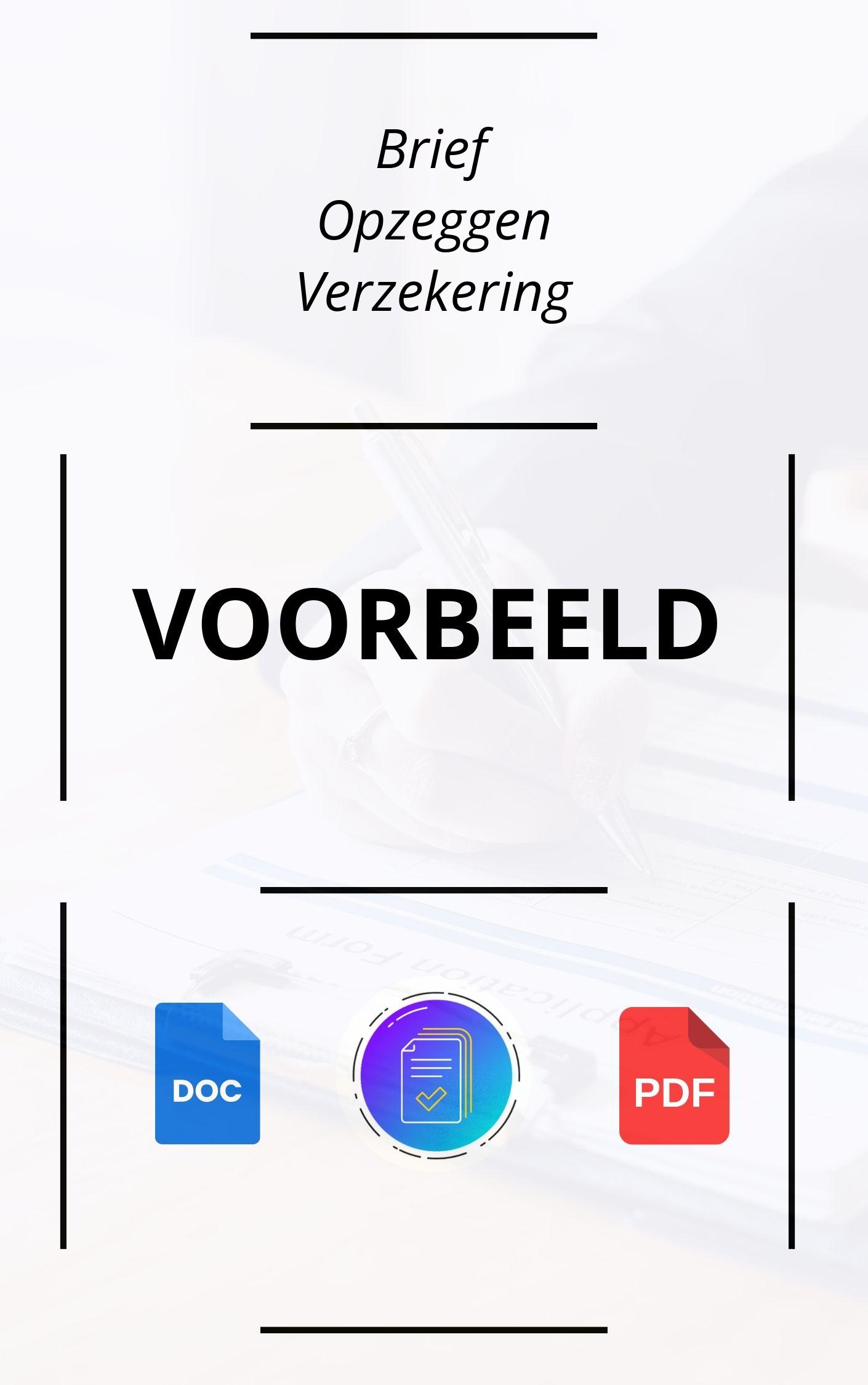 Brief Opzeggen Verzekering