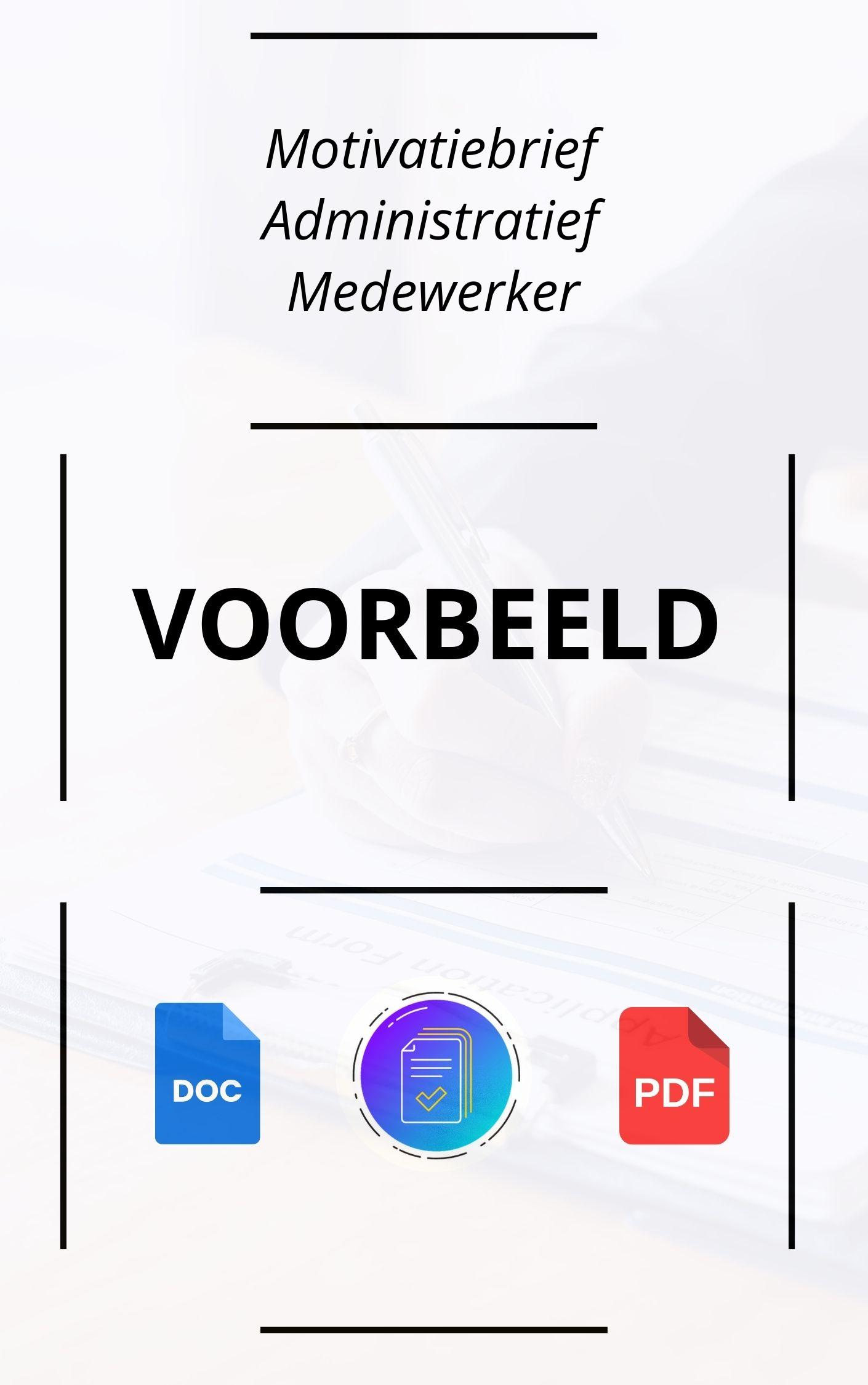 Motivatiebrief Administratief Medewerker