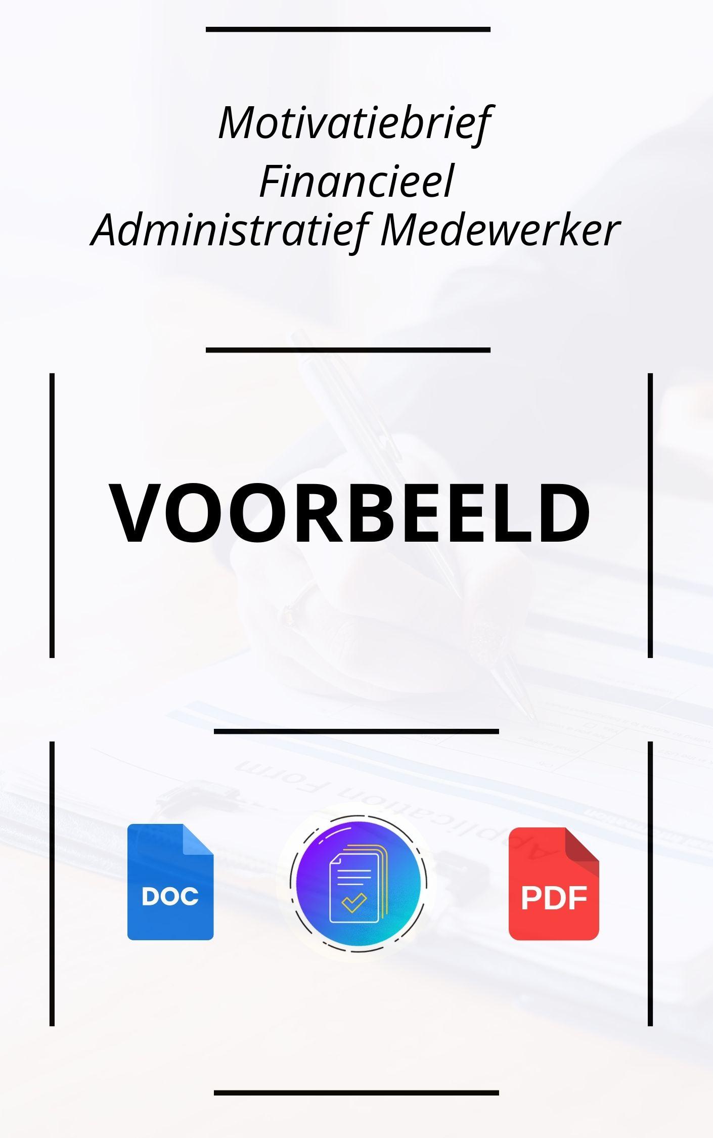 Motivatiebrief Financieel Administratief Medewerker