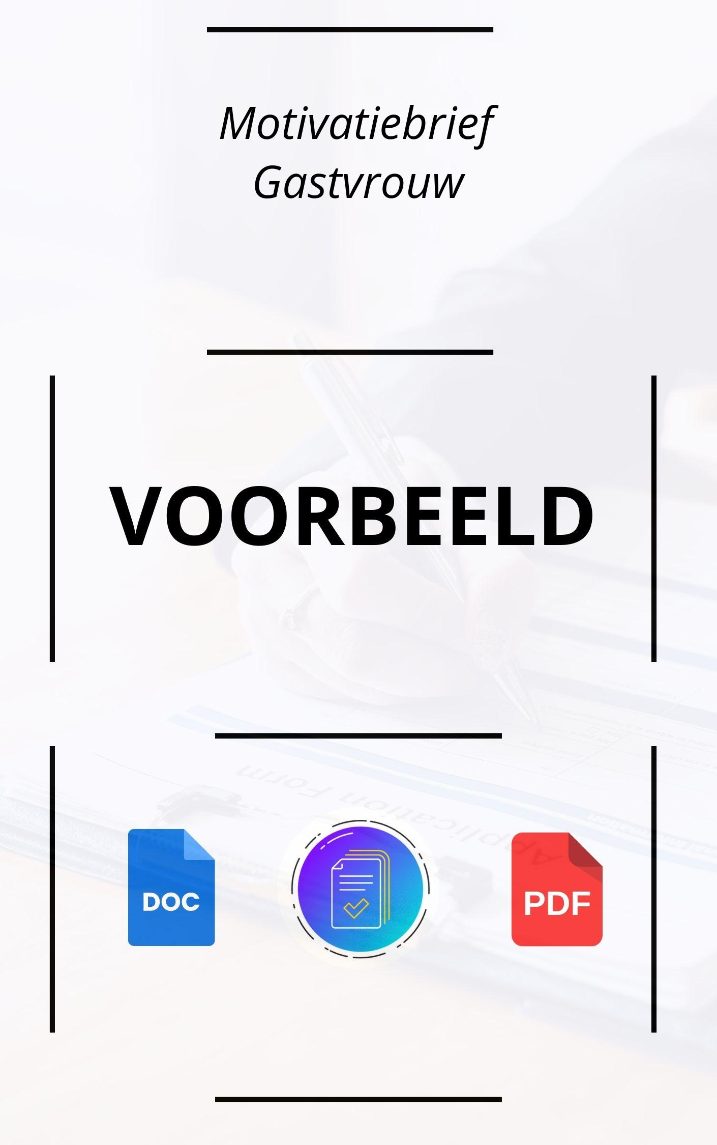 Motivatiebrief Gastvrouw