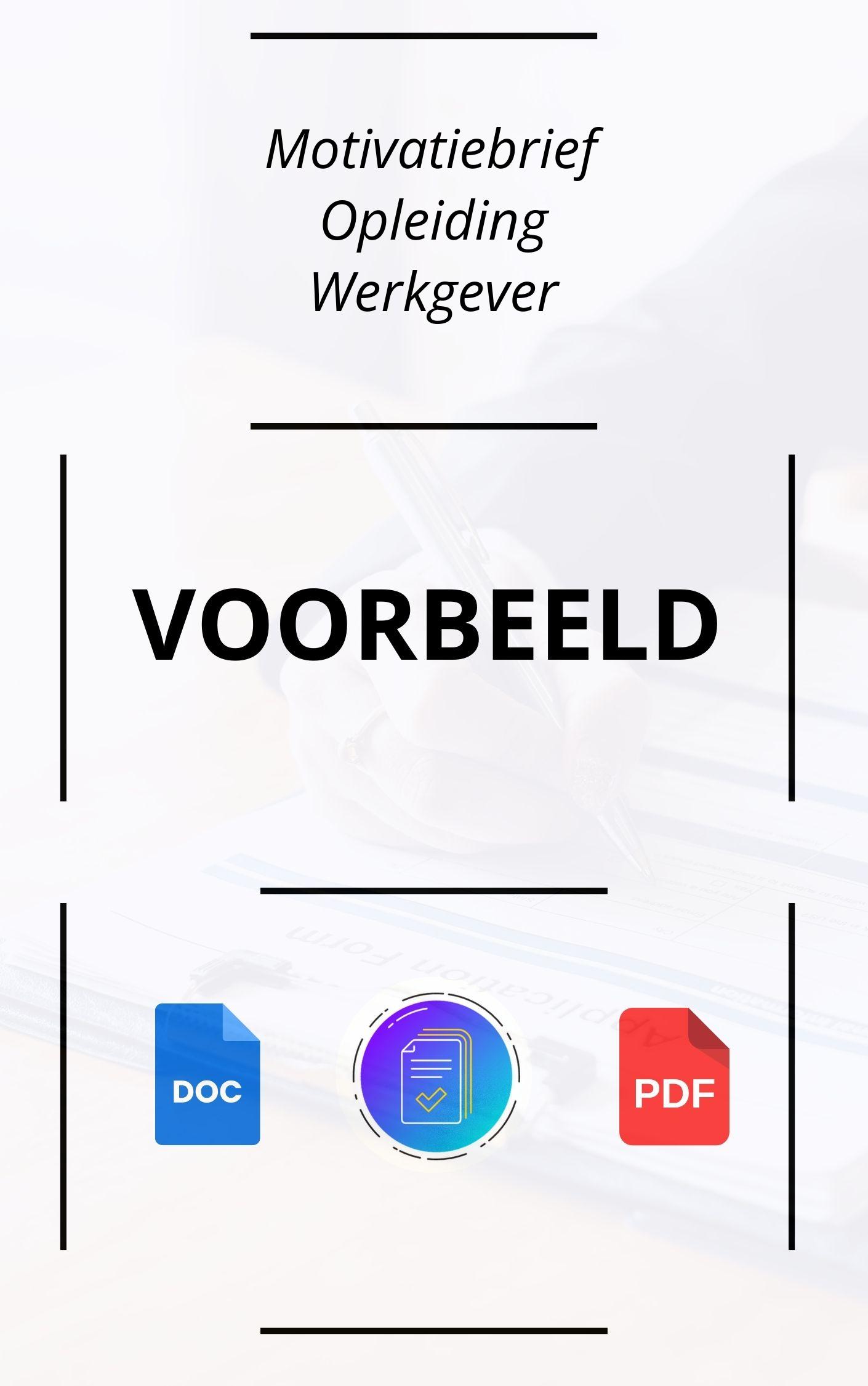 Motivatiebrief Opleiding Werkgever