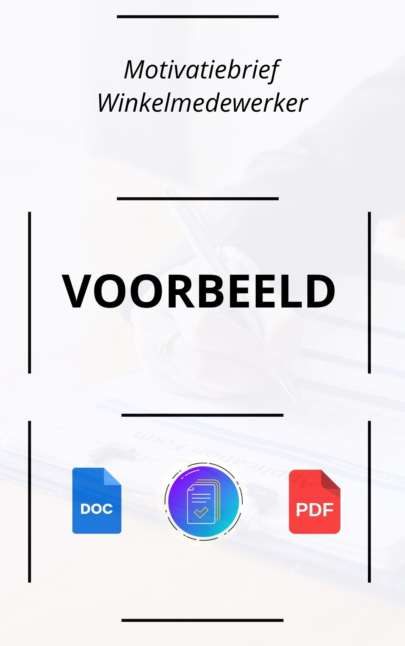 Motivatiebrief Winkelmedewerker