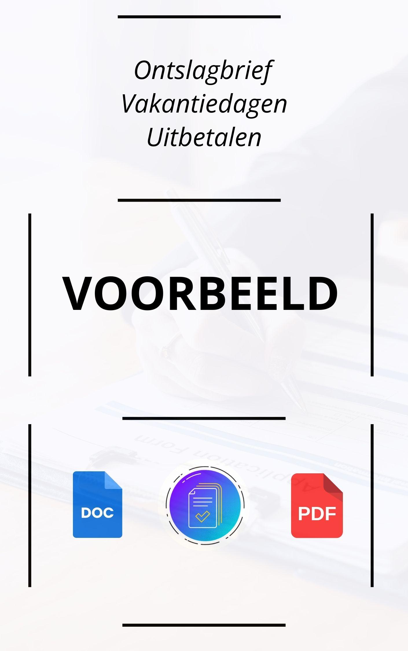 Ontslagbrief Vakantiedagen Uitbetalen