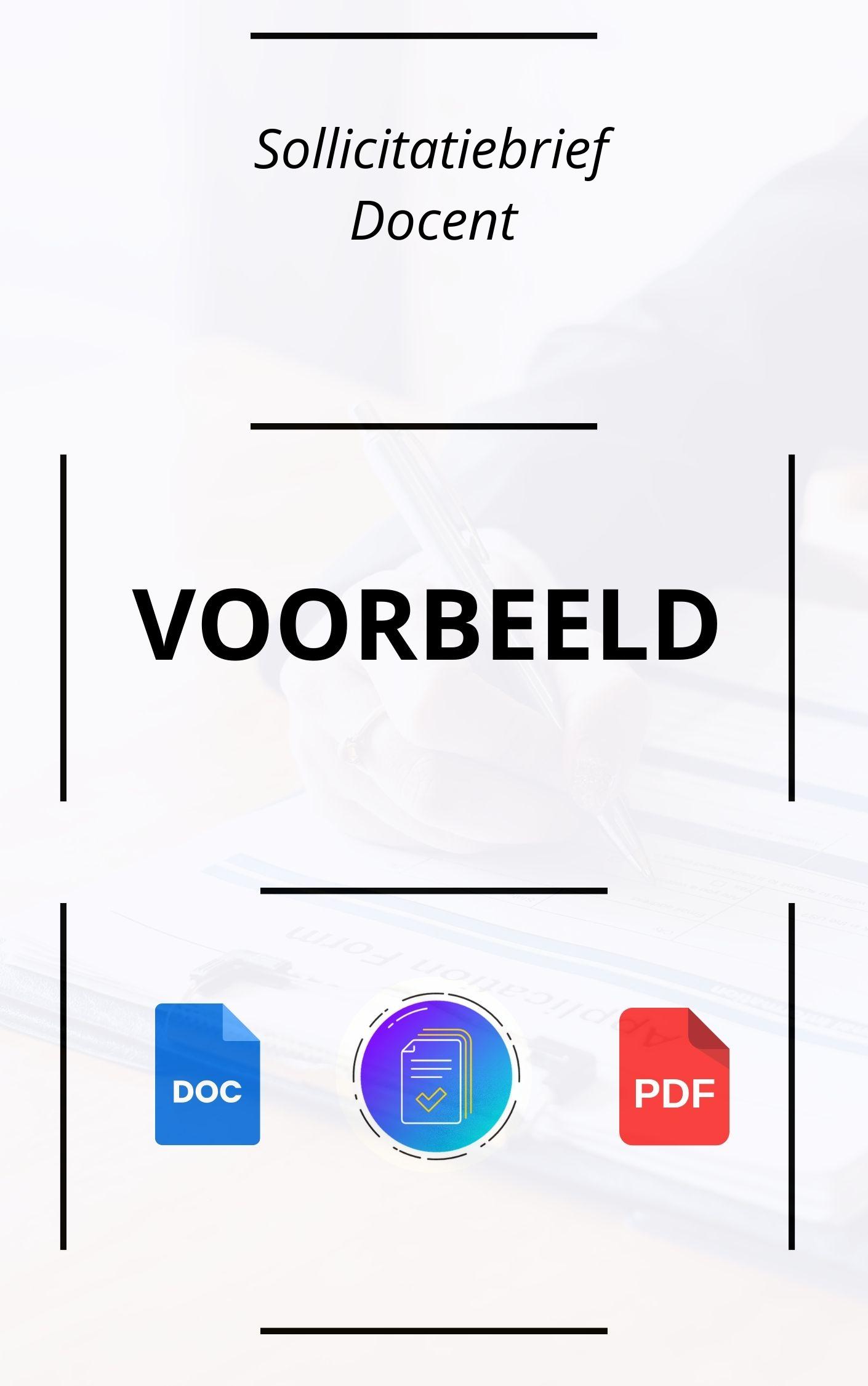 Sollicitatiebrief Docent