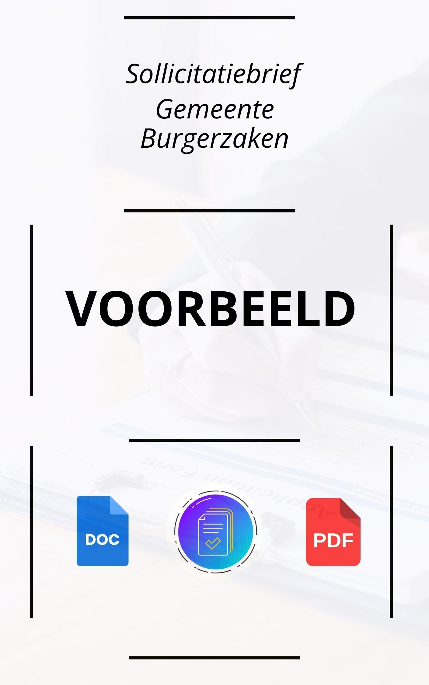 Sollicitatiebrief Gemeente Burgerzaken