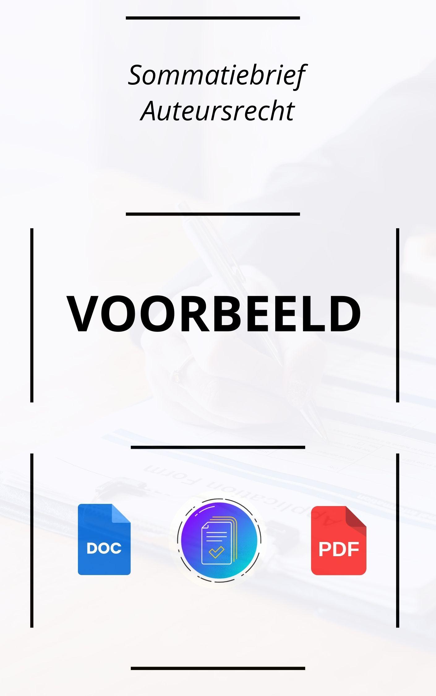 Sommatiebrief Auteursrecht